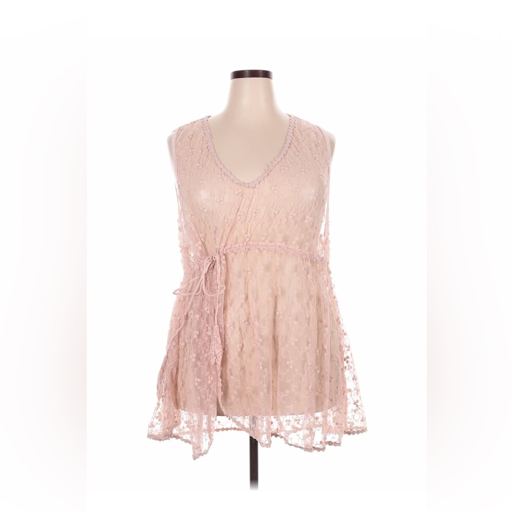Jessica Taylor NYC Elegant Lace Sleeveless Blouse - Pink